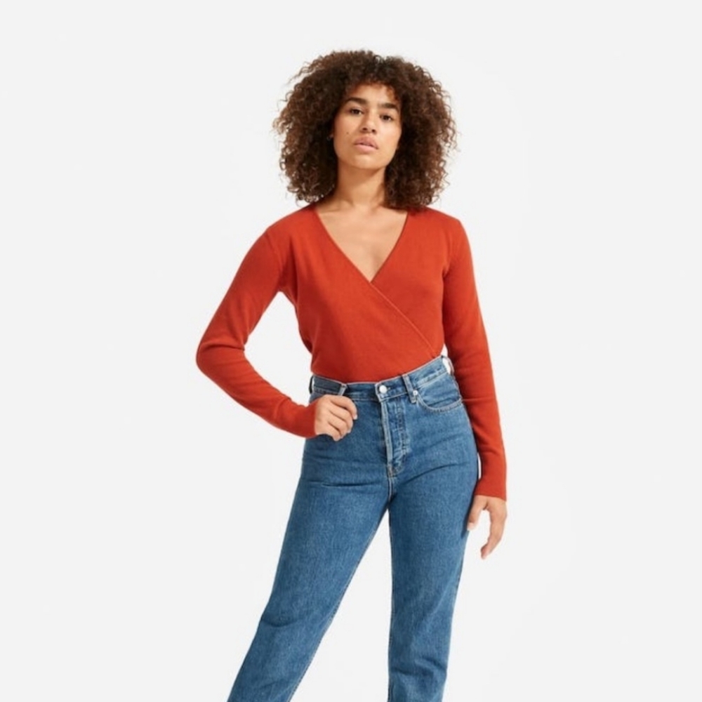 Everlane Cashmere wrap sweater, xs red